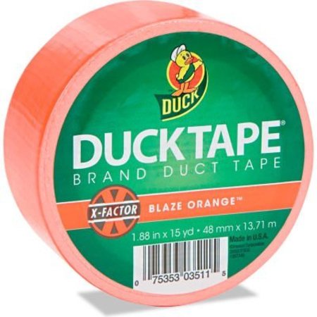 SHURTECH BRANDS Duck¬Æ Colored Duct Tape, 1.88"W x 15 yds - 3" Core - Neon Orange 1265019